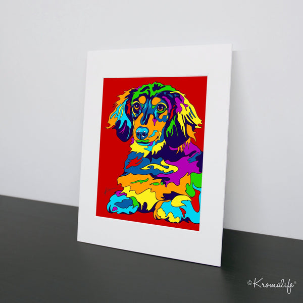 Dachshund Matted Art Print  | USA Made Giclée Print | Dachshund Wall Art | Unique Gift for Dachshund Dog Lovers