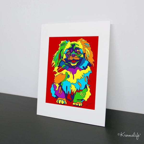 Pekingese Dog Matted Art Print  | USA Made Giclée Print | Pekinese Dog Wall Art | Unique Gift for Dog Lovers
