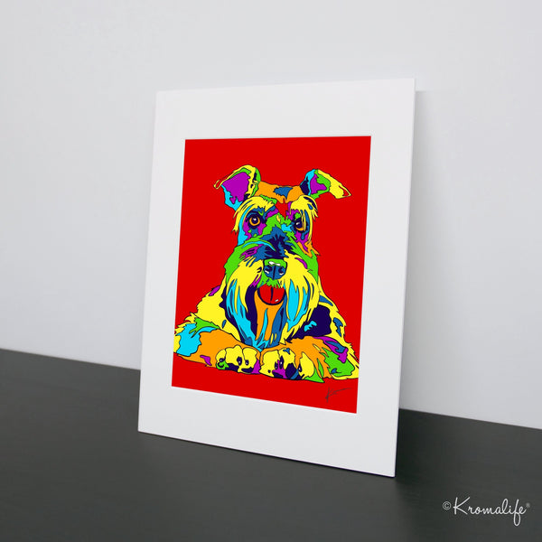 Schnauzer Matted Art Print | USA Made Giclée Print | Schnauzer Dog Wall Art | Unique Gift for Dog Lovers