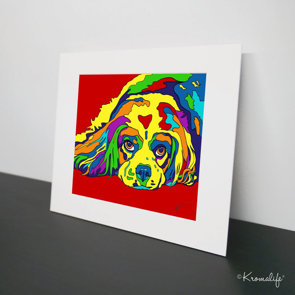 Cavalier King Charles Matted Art Print  | USA Made Giclée Print | Cavalier Wall Art | Unique Gift for Dog Lovers