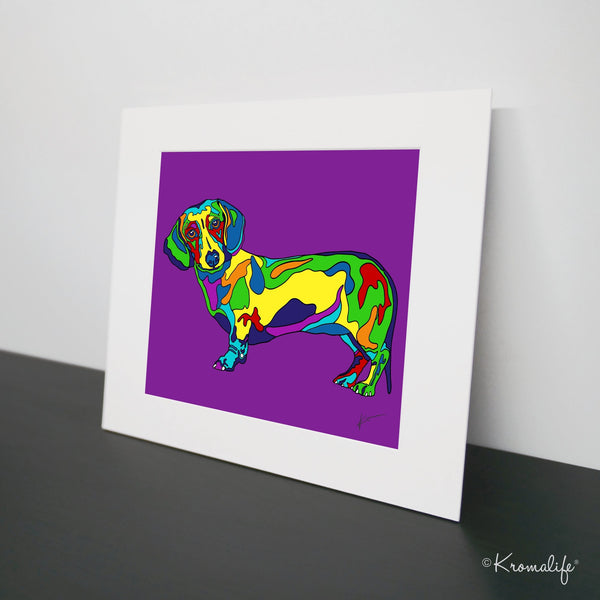 Dachshund Matted Art Print  | USA Made Giclée Print | Dachshund Wall Art | Unique Gift for Dachshund Dog Lovers