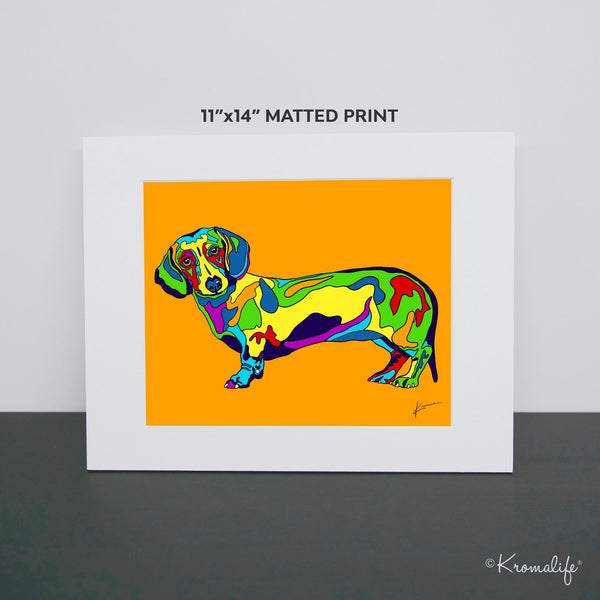 Dachshund Matted Art Print  | USA Made Giclée Print | Dachshund Wall Art | Unique Gift for Dachshund Dog Lovers