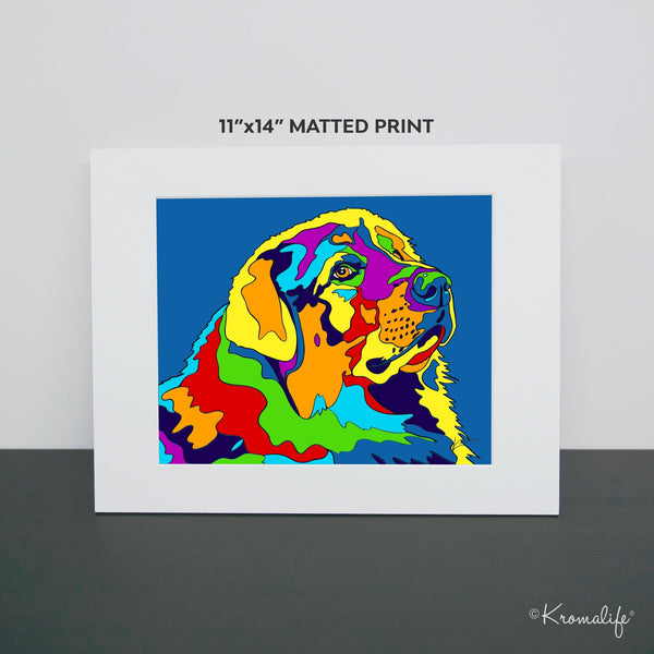 Great Pyrenees Mountain Dog Matted Art Print  | USA Made Giclée Print | Pyrenees Wall Art | Unique Gift for Dog Lovers