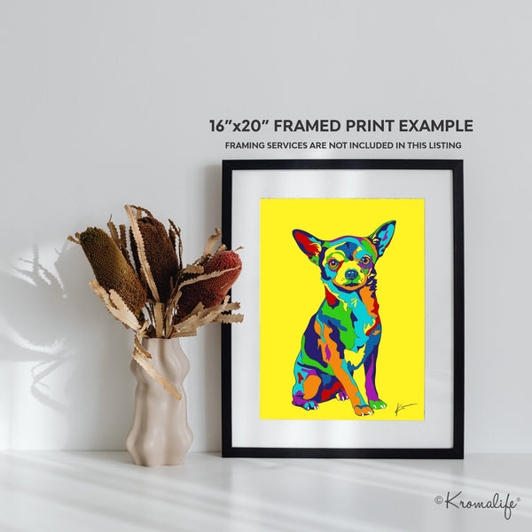 Chihuahua Matted Art Print  | USA Made Giclée Print | Chihuahua  Wall Art | Unique Gift for Chihuahua Lovers
