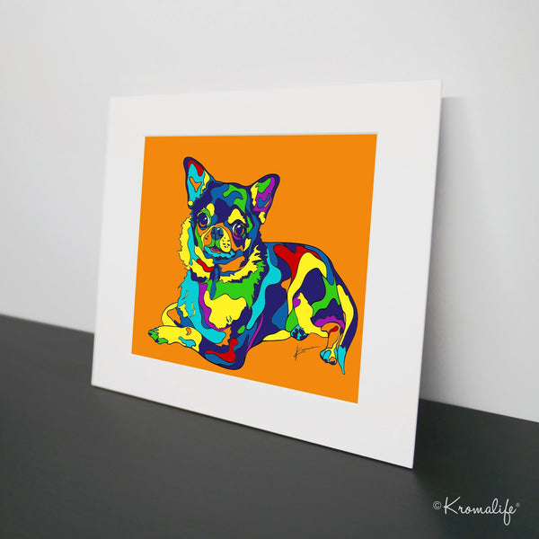 Chihuahua Matted Art Print  | USA Made Giclée Print | Chihuahua  Wall Art | Unique Gift for Chihuahua Lovers