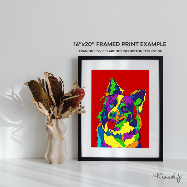 Border Collie Matted Art Print  | USA Made Giclée Print | Border Collie Wall Art | Unique Gift for Dog Lovers