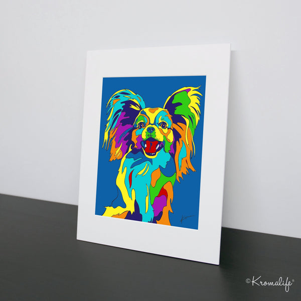 Papillion Matted Art Print  | USA Made Giclée Print | Toy Spaniel Wall Art | Unique Gift for Papillion Lovers