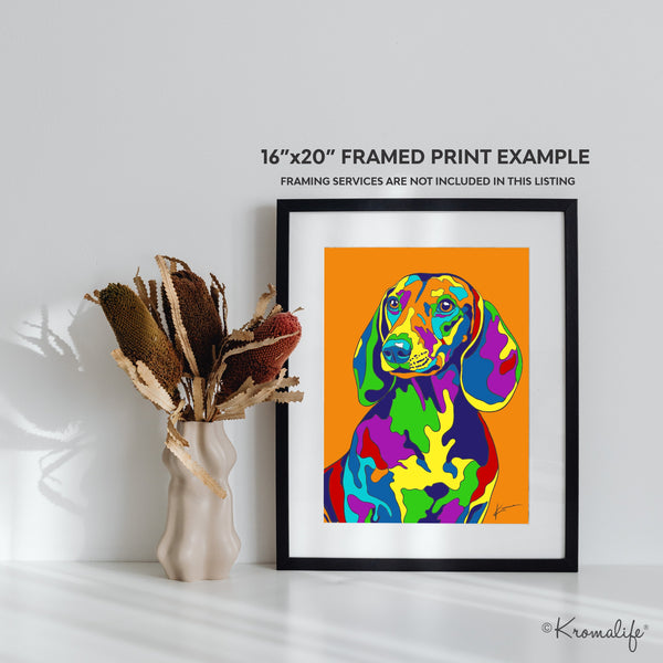 Dachshund Matted Art Print  | USA Made Giclée Print | Dachshund Wall Art | Unique Gift for Dachshund Dog Lovers