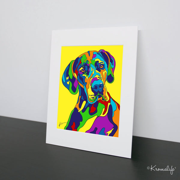 Great Dane Matted Art Print  | USA Made Giclée Print | Great Dane Dog Wall Art | Great Dane Gifts
