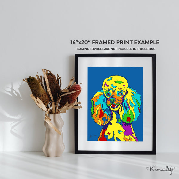 Poodle Matted Art Print  | USA Made Giclée Print | Poodle Wall Art | Unique Gift for Poodle Lovers