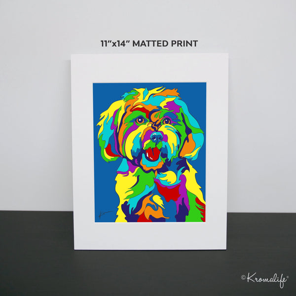 Maltese Matted Art Print | USA Made Giclée Print | Maltese Dog Wall Art | Unique Gift for Maltese Lovers