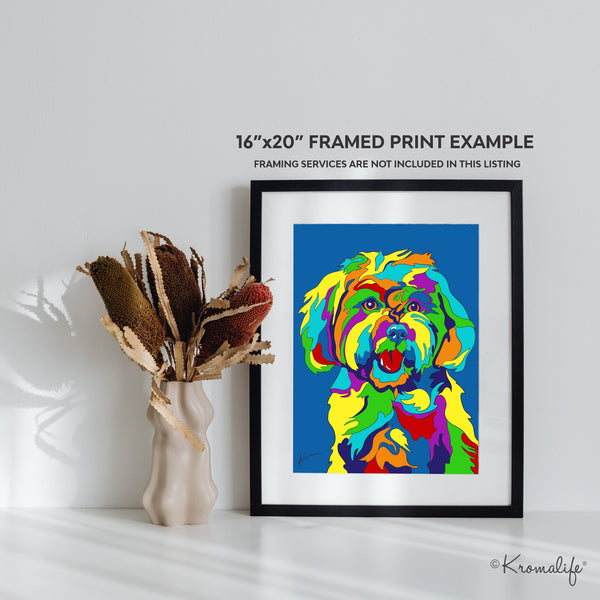 Maltese Matted Art Print | USA Made Giclée Print | Maltese Dog Wall Art | Unique Gift for Maltese Lovers