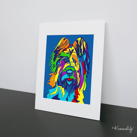 Briard Matted Art Print  | USA Made Giclée Print | Berger de Brie Wall Art | Briard Gift
