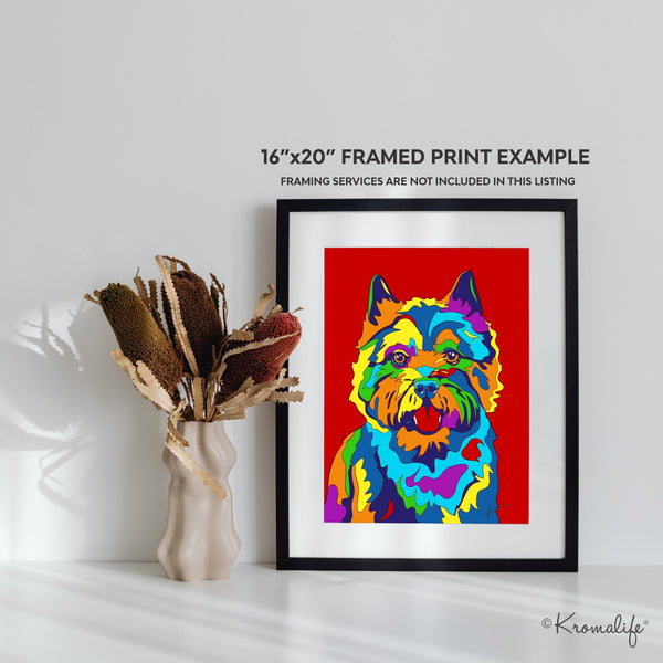 Norwich Terrier Matted Art Print  | USA Made Giclée Print | Norwich Dog Wall Art | Unique Gift for Terrier Lovers