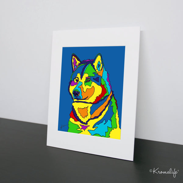 Alaskan Malamute Matted Art Print  | USA Made Giclée Print | Malamute Dog Wall Art | Malamute Gift