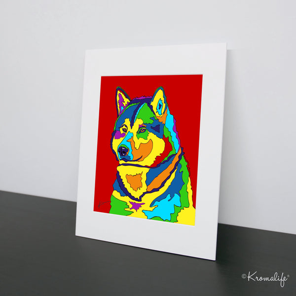 Alaskan Malamute Matted Art Print  | USA Made Giclée Print | Malamute Dog Wall Art | Malamute Gift