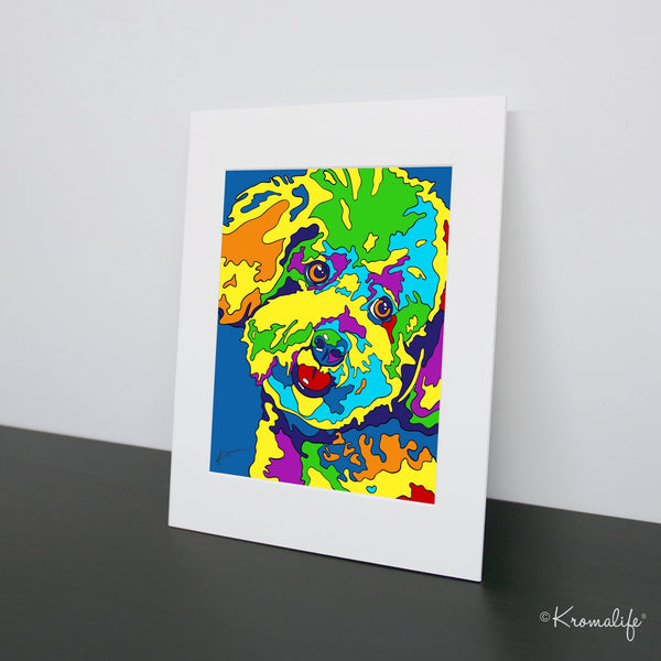 Bichon Frise Matted Art Print  | USA Made Giclée Print | Bichon Dog Wall Art | Bichon Gift