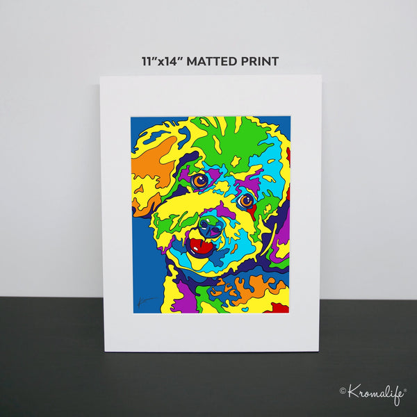 Bichon Frise Matted Art Print  | USA Made Giclée Print | Bichon Dog Wall Art | Bichon Gift