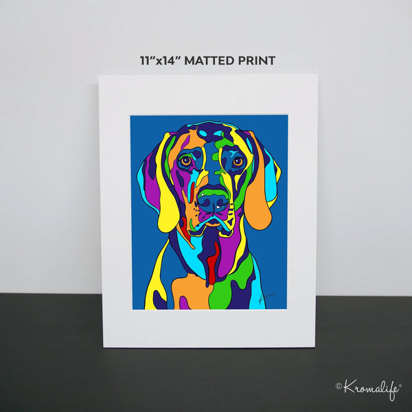 Weimaraner Matted Art Print  | USA Made Giclée Print | Weimaraner Dog Wall Art | Weimaraner Gifts