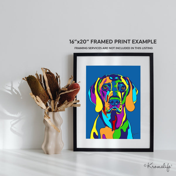 Weimaraner Matted Art Print  | USA Made Giclée Print | Weimaraner Dog Wall Art | Weimaraner Gifts
