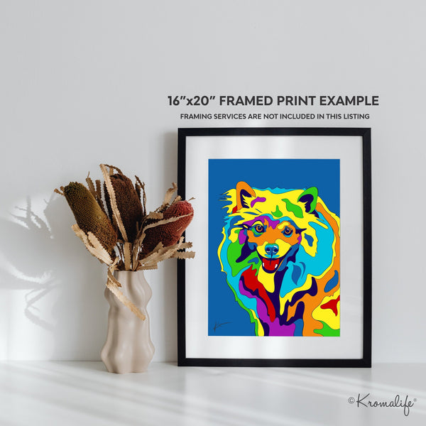 American Eskimo Matted Art Print  | USA Made Giclée Print | American Spitz Dog Wall Art | American Eskimo Gifts