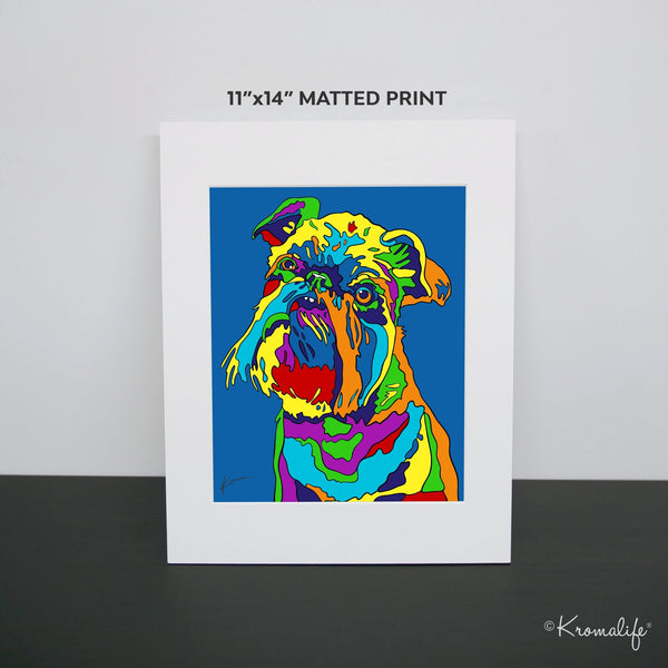 Brussels Griffon Matted Art Print  | USA Made Giclée Print | Griffon Dog Wall Art | Griffon Gift