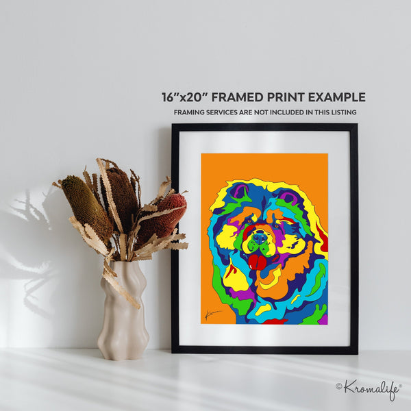 Chow Chow Matted Art Print  | USA Made Giclée Print | Chow Dog Wall Art | Chow Chow Gifts