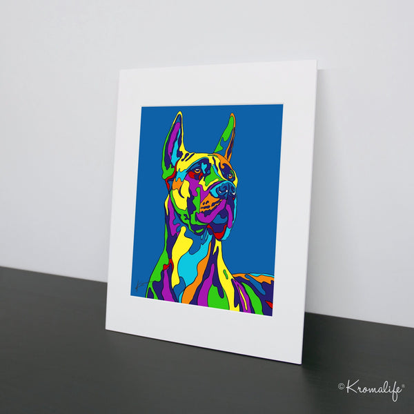 Great Dane Matted Art Print  | USA Made Giclée Print | Great Dane Dog Wall Art | Great Dane Gifts