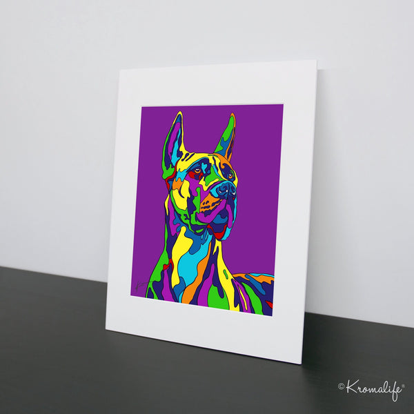 Great Dane Matted Art Print  | USA Made Giclée Print | Great Dane Dog Wall Art | Great Dane Gifts