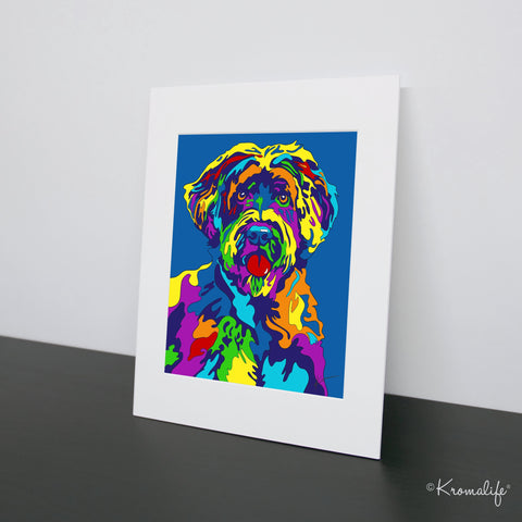 Portuguese Water Dog Art Print  | USA Made Matted Giclée Print | PWD Wall Art | Water Dog Gifts