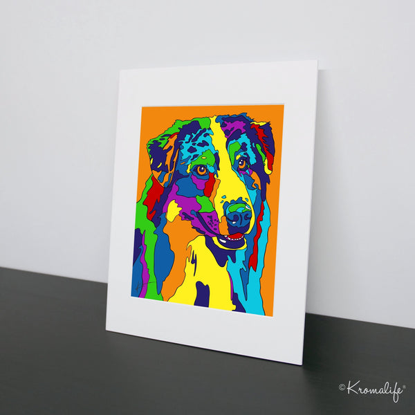 Australian Shepherd Art Print  | USA Made Matted Giclée Print | Aussie Dog Wall Art | Australian Shepherd Gifts